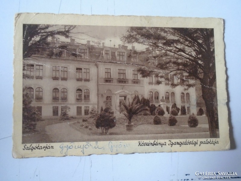 D191129 old postcard - on the left edge of the palace of the Köszénbanya board, the page is damaged