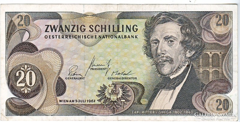 Ausztria 20 shilling 1967 VG