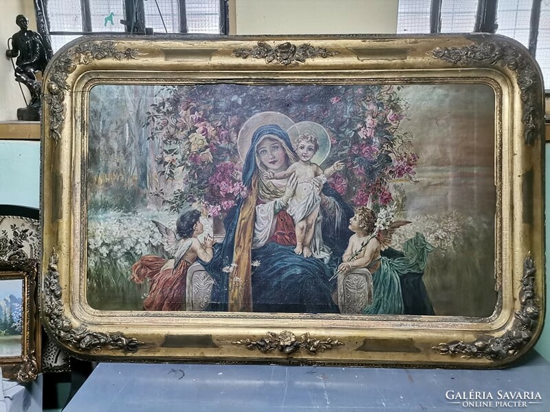 A huge painting in a Biedermeier frame.