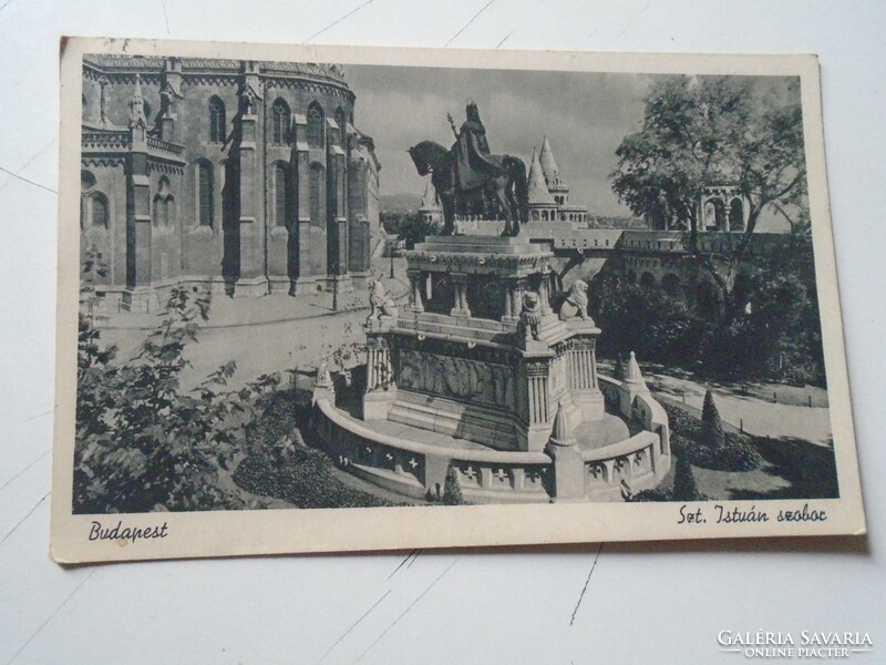 D191163  Régi képeslap - BUDAPEST -  Szent István szobor - 1940 Békés