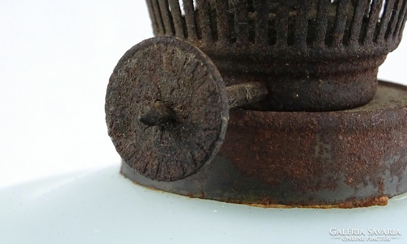 1J890 Antik üveg petróleumlámpa cilinderrel