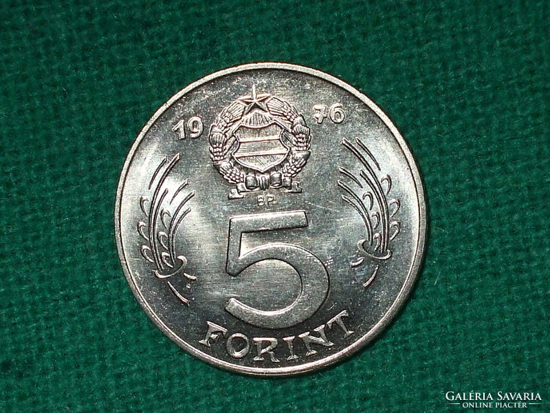 5 Forint 1976 ! Nem Volt Forgalomban ! Verdefényes !