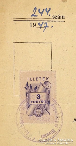 1K874 "Zsidó" születési anyakönyvi kivonat KAPOSVÁR 1947