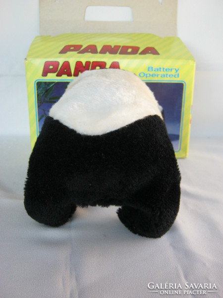 Retro battery toy plush panda teddy bear in box