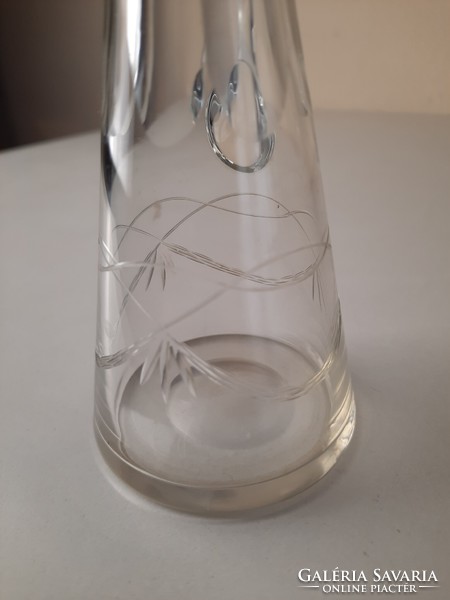 Peeled, polished, blown glass small jug, vinegar/oil pourer