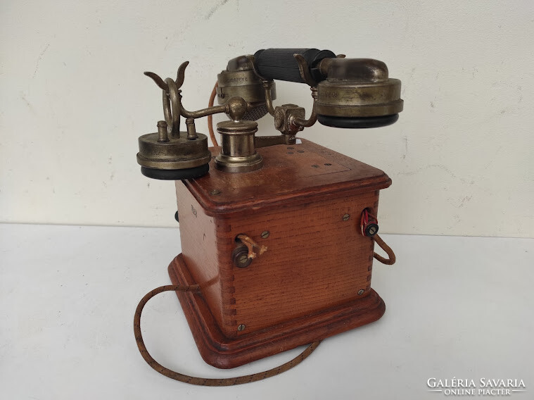 Antique telephone 1890-1910 years device tabletop wooden box paris 975 6089