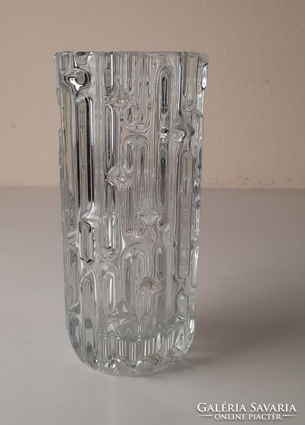 Frantisek Vízner retro cseh üveg váza "Labirintus" ( 'Maze' vase )