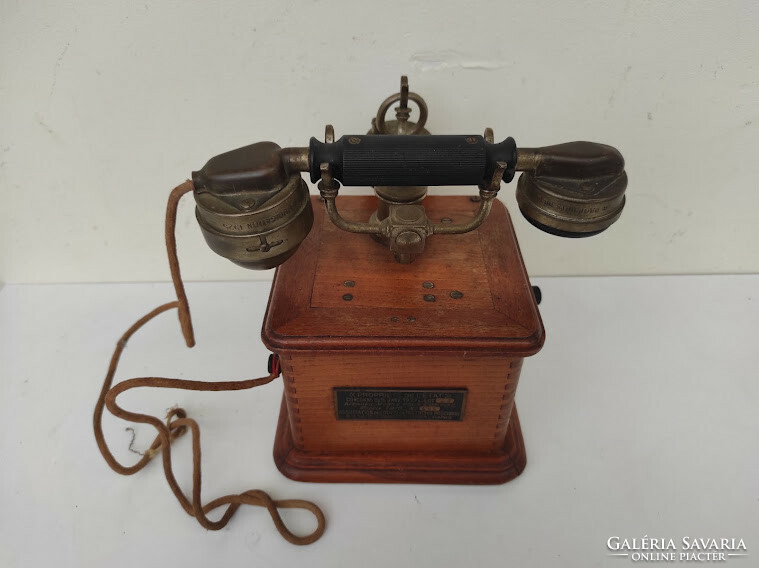 Antique telephone 1890-1910 years device tabletop wooden box paris 975 6089
