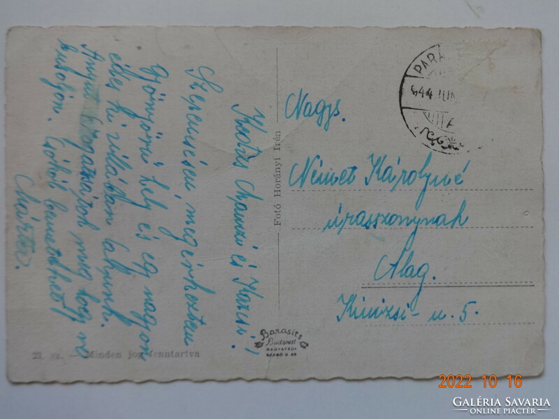 Régi képeslap: Parád-gyógyfürdő, feljáró az Erzsébet-szállóból (1944)