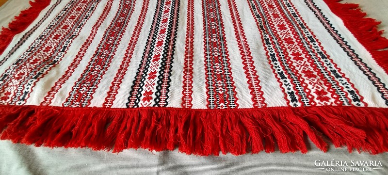 Old woven tablecloth 88 cm x 88 cm