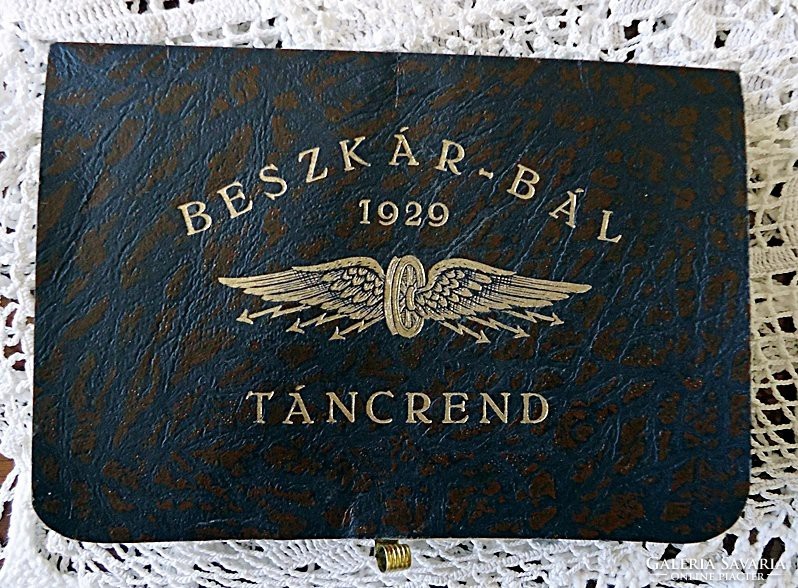 ART DECO BESZKÁR -BÁL TÁNCREND 1929 JANUÁR 19 ( A B.K.V. ELŐDJE VOLT )