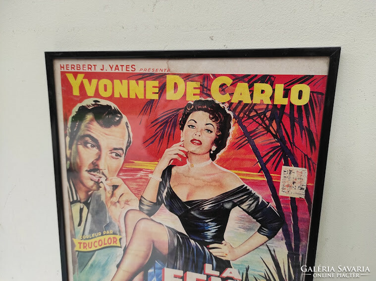 Antique 1950s movie poster in color Yvonne de Carlo cinema not in old frame 968 6096