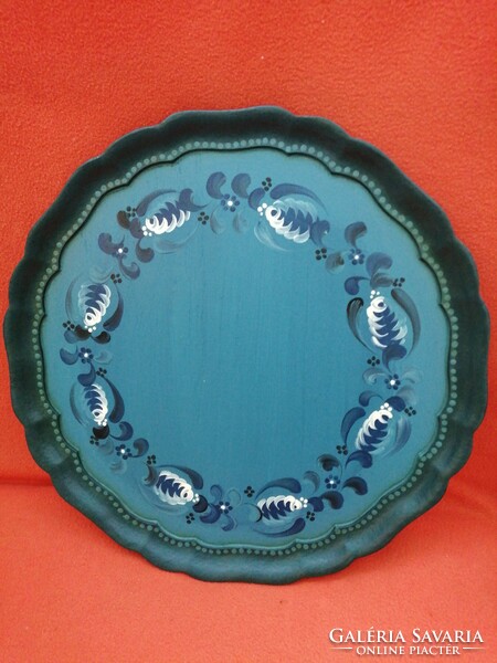 Large, wooden, hand-painted tray, offering.