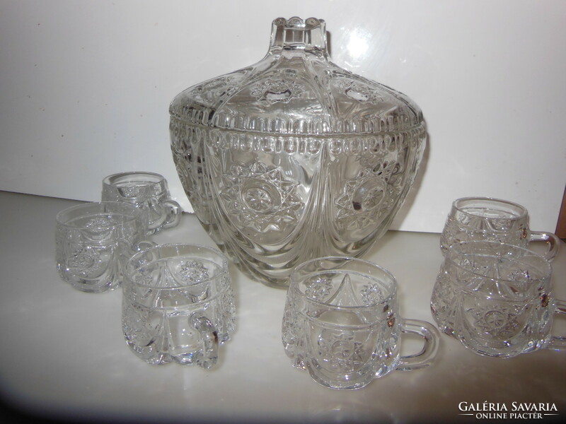 Set - lead crystal - 3.5 liters - bowl - 1 cm thick wall - 2 dl mugs - perfect
