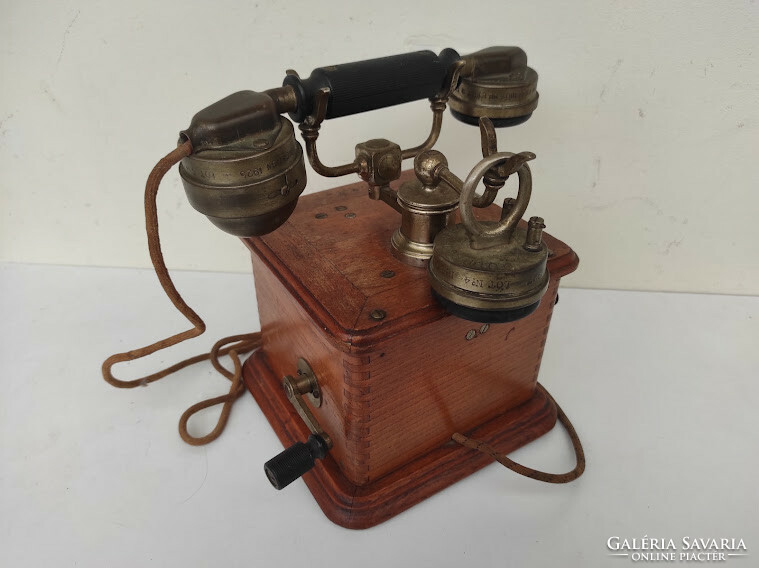 Antik telefon 1890-1910 ös évek készülék asztali fa dobozos Paris 975 6089