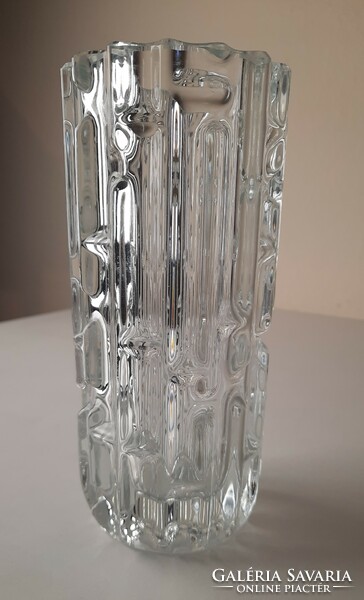 Frantisek Vízner retro cseh üveg váza "Labirintus" ( 'Maze' vase )