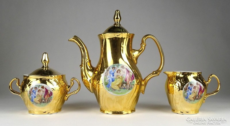 1K566 gold-colored 6-person bohemia - bernadotte coffee set