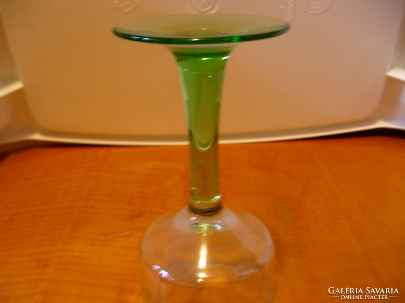 Green stemmed glass, candle holder
