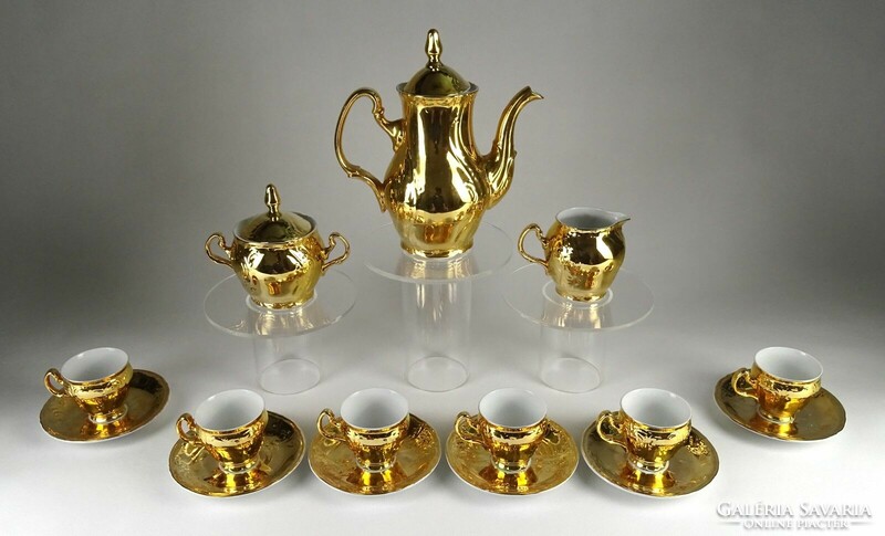 1K566 gold-colored 6-person bohemia - bernadotte coffee set