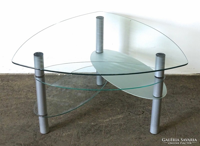 1K732 modern three-legged glass table coffee table 50 x 89 x 89 cm
