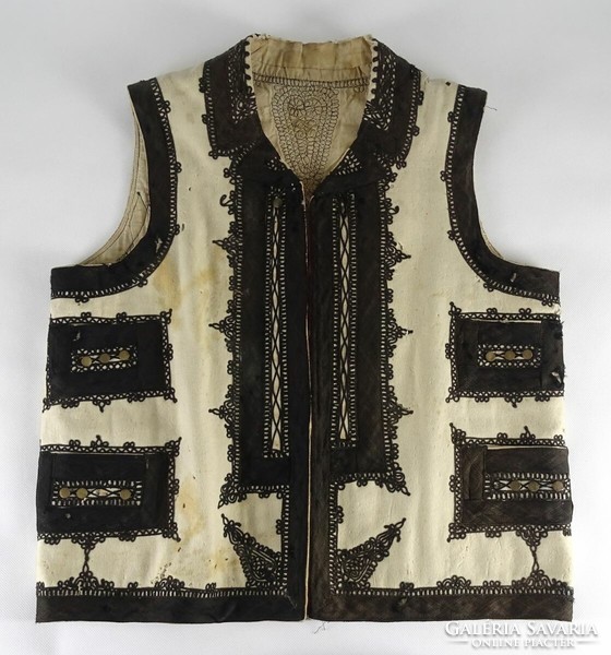 1K217 antique folk costume embroidered halina waistcoat