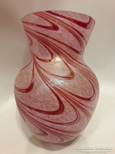 Special beautiful Croatian glass artist Marton industrial art iridescent glass vase flawlessly marked