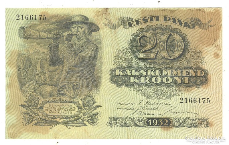 20 krooni korona 1932 Észtország