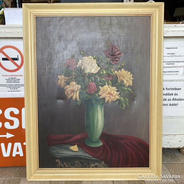 Huge antique flower still life