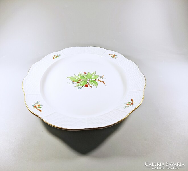 Herend, large oval serving tray with rosehip pattern, perfect! (J347)