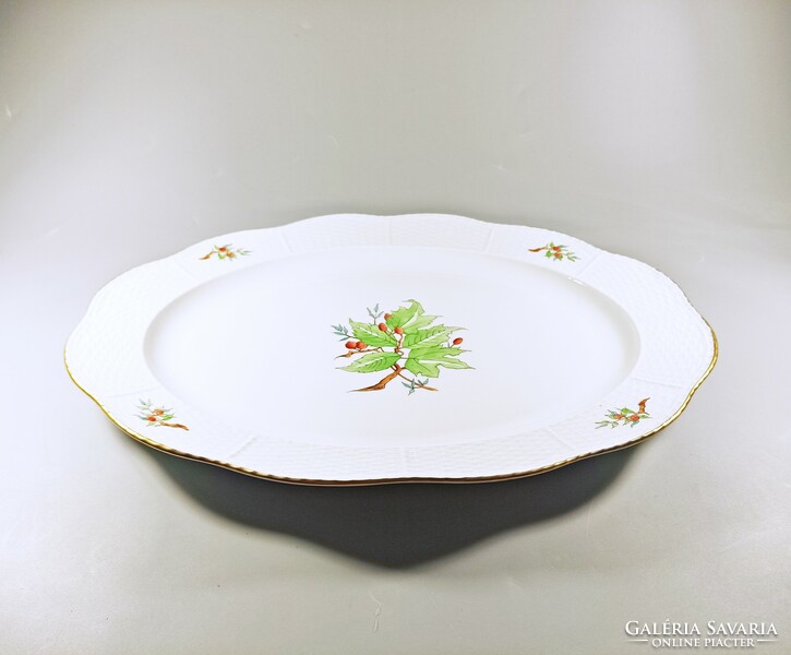 Herend, large oval serving tray with rosehip pattern, perfect! (J347)