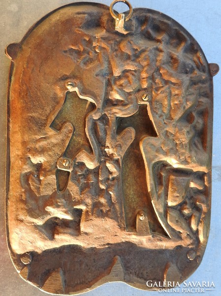 Szecessziós réz és bronz falikép