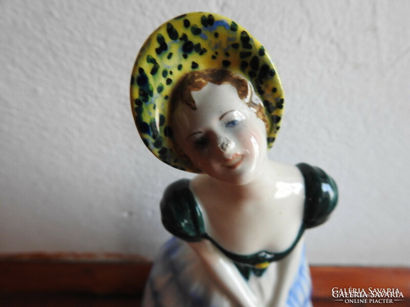 Italian marked porcelain little girl with flower basket