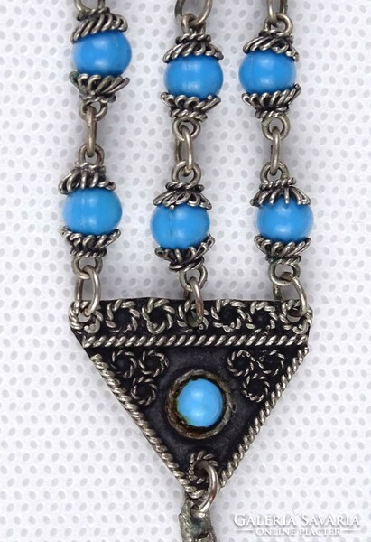 1K908 fashionable bizsu women's necklace with filigree necklaces with turquoise stones