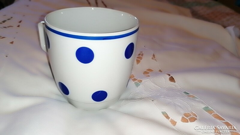 Retro blue polka dot Zsolnay mug 29.