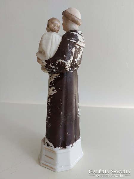 Régi porcelán Szent Antal figura St. Antonius vallási szobor kegytárgy