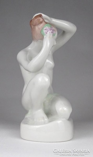 1K909 old aquincum porcelain kneeling female nude