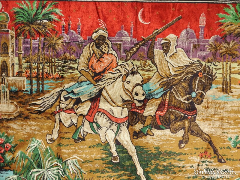 Kidnapping in the East - huge old mocha tapestry - wall hangings