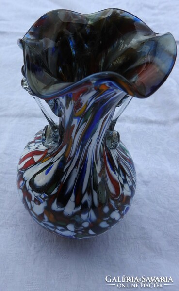 Fratelli Toso Murano Art Glass Neoclassical Glass Jug Vase, Italy 1960-as évek - Muranói váza