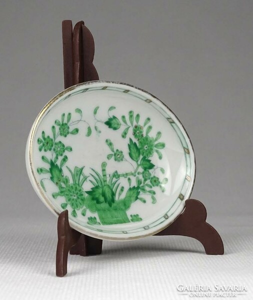 1K856 Zöld indiai kosár mintás Herendi porcelán hamutál