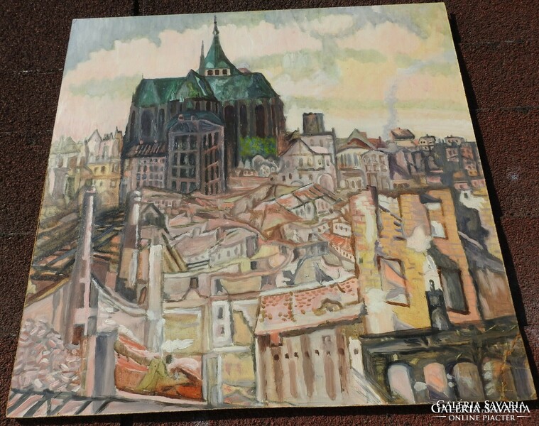 City from above _ painting by a German contemporary painter