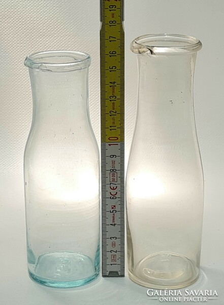 Colorless, pale blue milk bottle 2 pcs (2394)