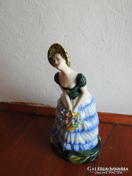 Italian marked porcelain little girl with flower basket