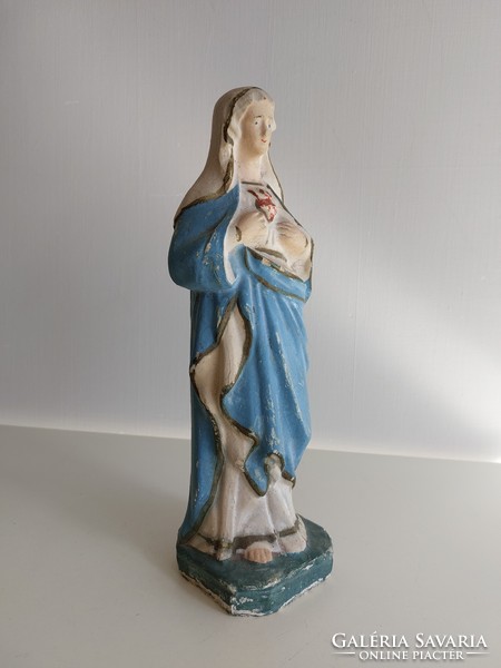 Régi vallási figura gipsz Mária Szíve szobor