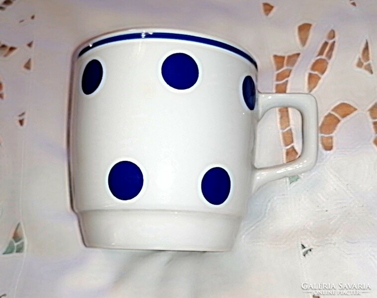 Retro blue polka dot Zsolnay mug 30.
