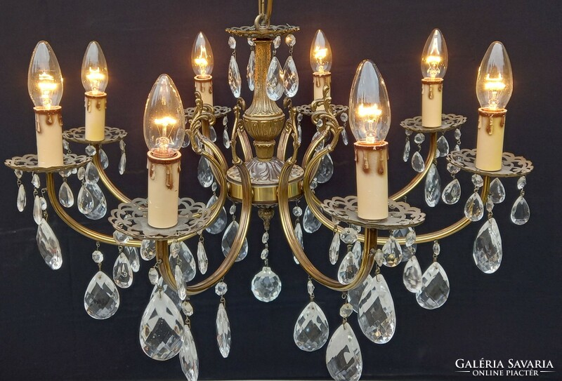 Decorative copper, crystal chandelier