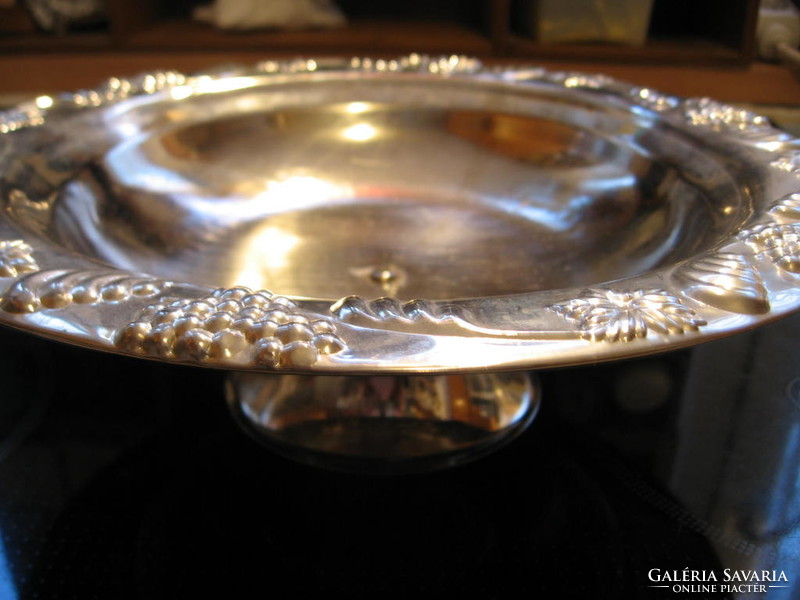 Fruit serving bowl with feet, perhaps silver-plated pewter, Russian, Soviet cccp