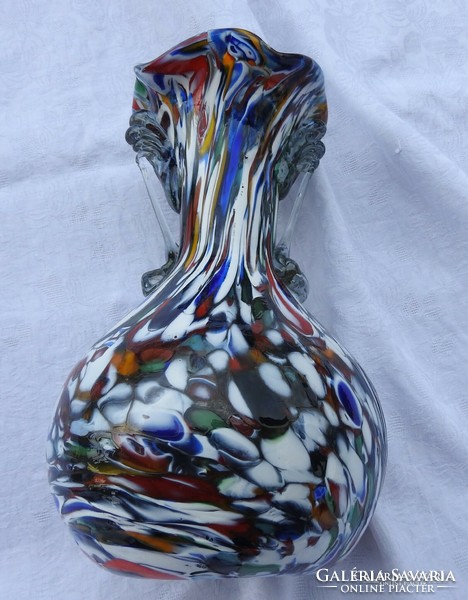 Fratelli Toso Murano Art Glass Neoclassical Glass Jug Vase, Italy 1960-as évek - Muranói váza