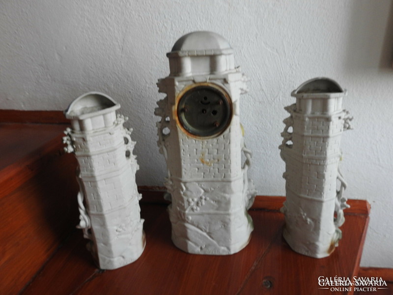 100-year-old porcelain figural watch set - three pieces