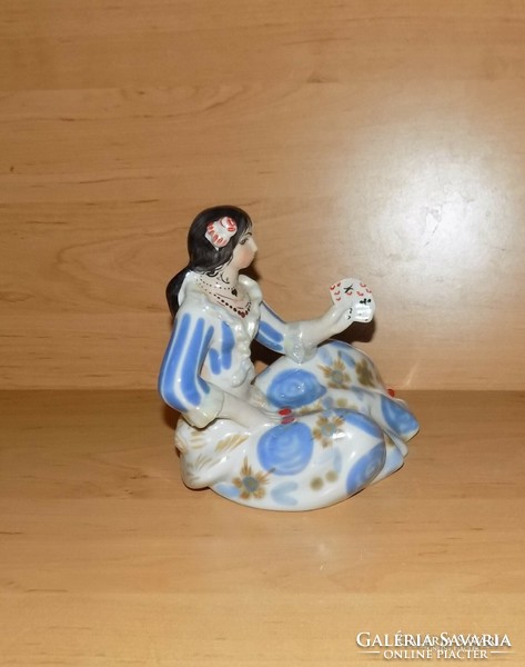 Orosz porcelán kártyajós Carmen szobor figura 15,5 cm (po-4)