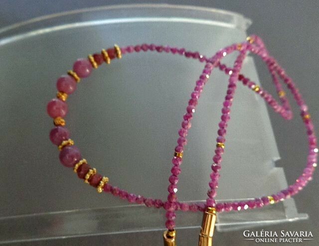 Ruby mineral necklace
